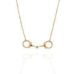 9ct Gold Equestrian 12mm Horse Bit Necklace