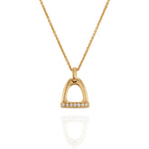 18ct Gold Horse Stirrup Diamond Pendant