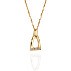 18ct Gold Horse Stirrup Diamond Pendant