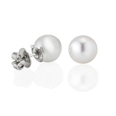 Sterling Silver Equestrian Pearl Earrings