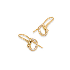 18ct Gold Diamond Set Horse Bit Earrings