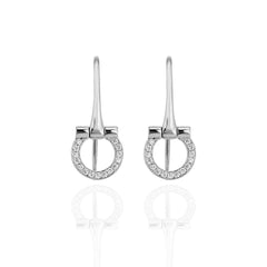 18ct Gold Diamond Set Horse Bit Earrings