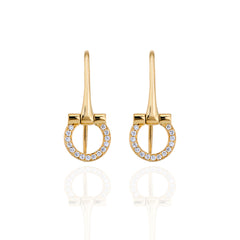 18ct Gold Diamond Set Horse Bit Earrings