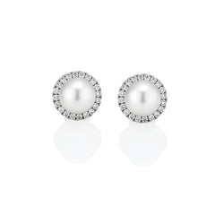 Diamond & Pearl Cluster Earrings