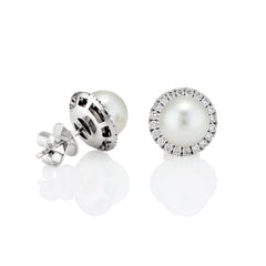 Diamond & Pearl Cluster Earrings