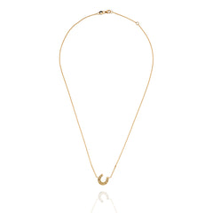 18ct Gold Diamond Equestrian Angled Horseshoe Necklace