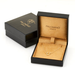 18ct Gold Diamond Equestrian Angled Horseshoe Necklace