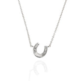 Sterling Silver Equestrian Angled Horseshoe Necklace