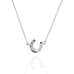 18ct Gold Diamond Equestrian Angled Horseshoe Necklace