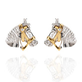 18ct Gold Diamond Equestrian Bridled Horse Earrings