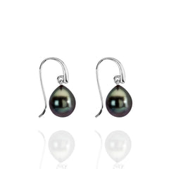 Tahitian pearl and white gold earrings