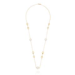 18ct Gold Equestrian Horse Bit and Pearl Necklace