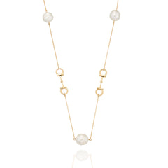 18ct Gold Equestrian Horse Bit and Pearl Necklace