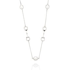 Sterling Silver Equestrian 12mm Horse Bit and Pearl Necklace