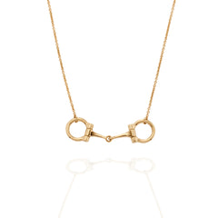 18ct Gold Equestrian 12mm Horse Bit Necklace