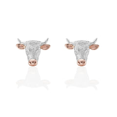 Two Tone 18ct Hereford Stud Earrings