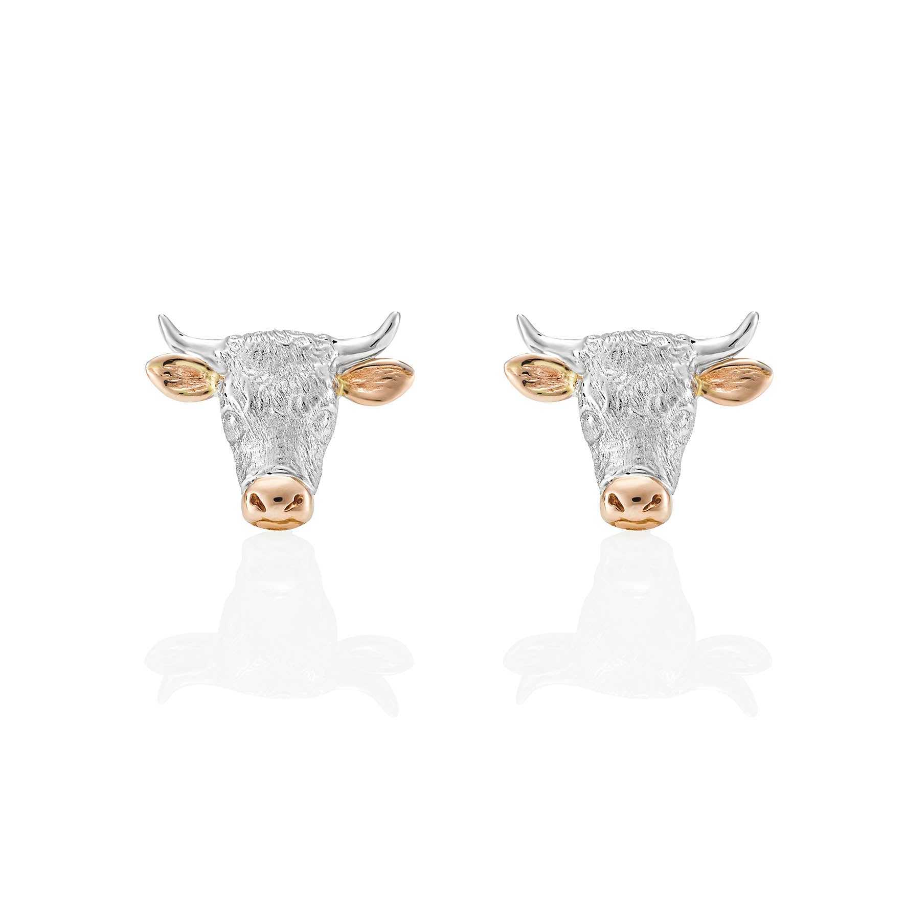 Hereford Stud Earrings in Two Tone 18ct White and Yellow Gold