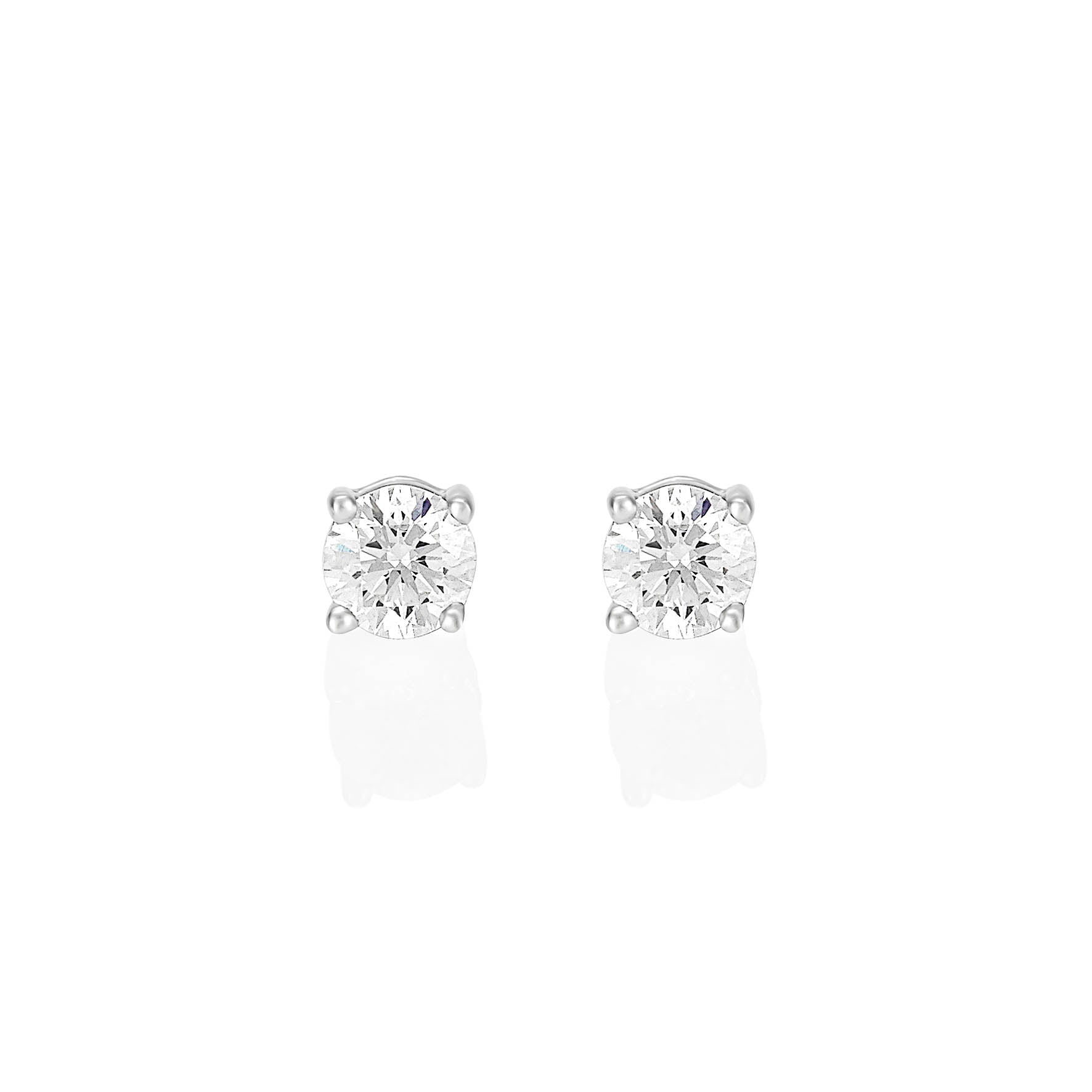 Palomino Solitaire Diamond Stud Earrings in 18 ct White Gold 0.50 ct