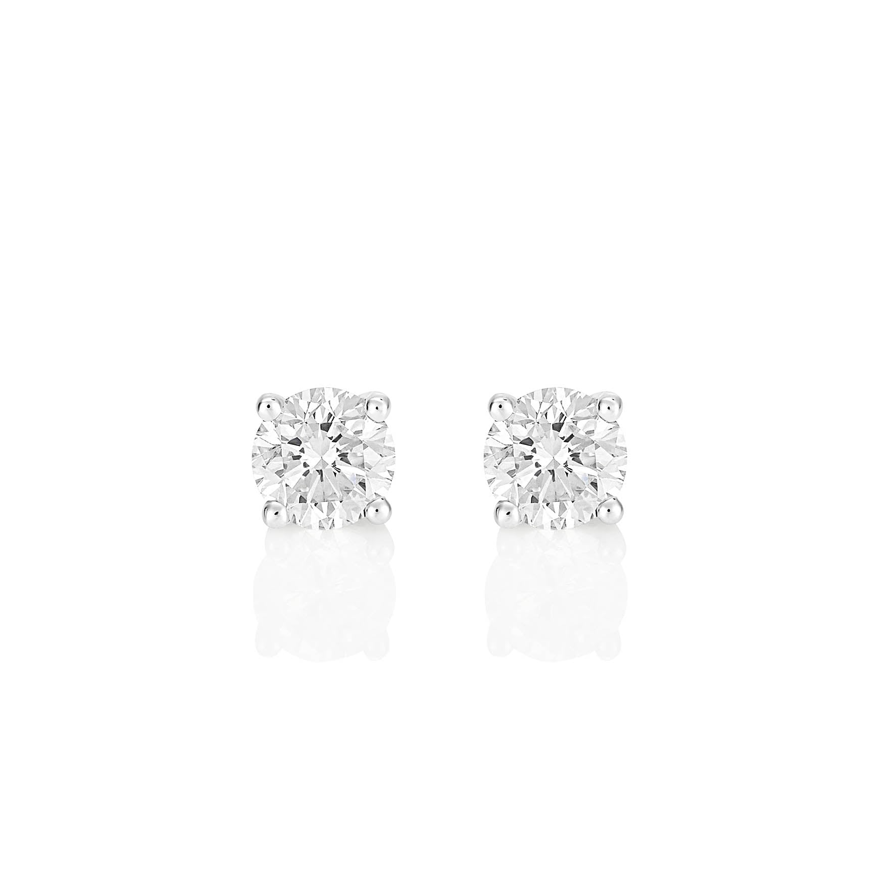 Palomino Solitaire Diamond Stud Earrings in 18 ct White Gold 0.60 ct