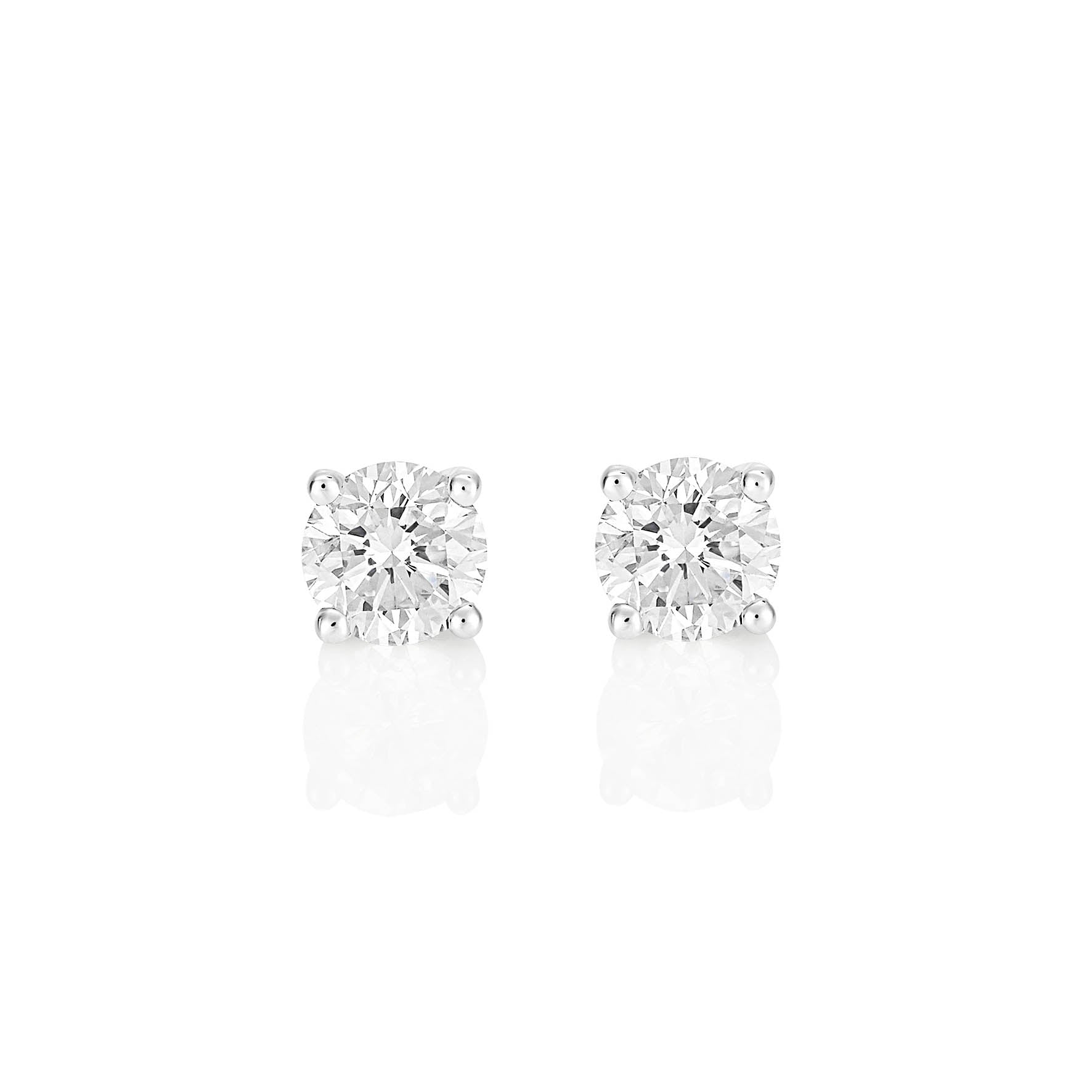 Palomino Solitaire Diamond Stud Earrings in 18 ct White Gold 1.00 ct
