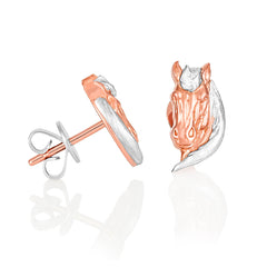 Palomino Two Tone 18 ct White and Rose Gold Stud Earrings