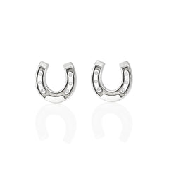 18ct Gold Diamond Equestrian Horse Shoe Earrings