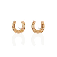 9ct Gold Equestrian Horse Shoe Earrings