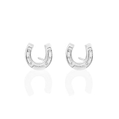 Sterling Silver Horse Shoe Stud Earrings