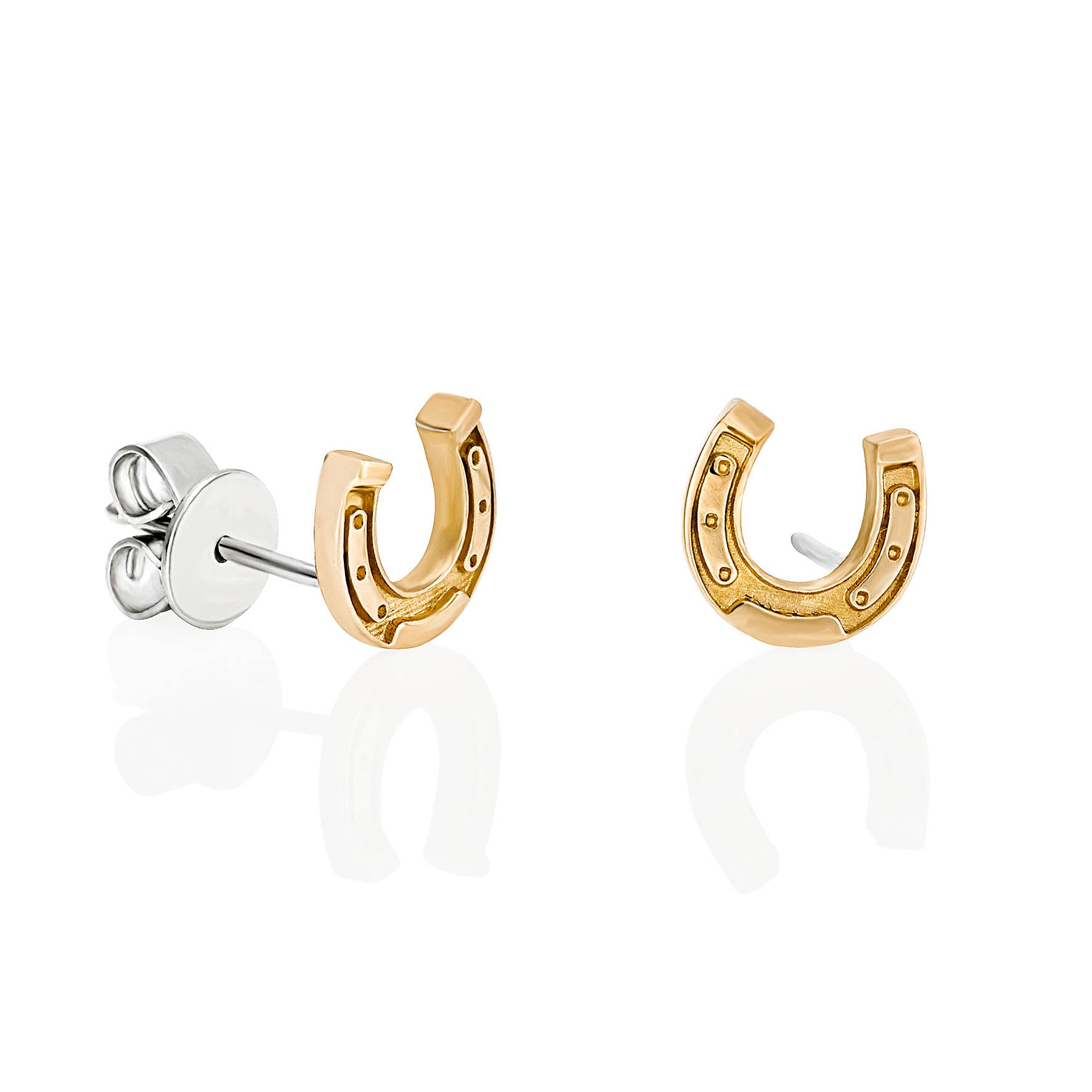 Horseshoe Stud earrings in 9ct Yellow Gold