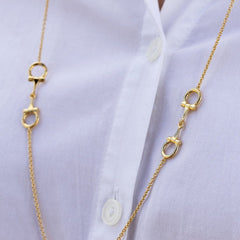 18ct Gold Diamond Equestrian Continuous Horse Bit Necklace