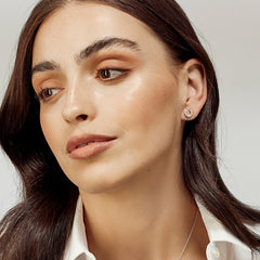 18ct Solid Gold Equestrian Dazzling Diamond Horse Shoe Stud Earrings