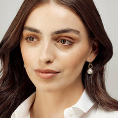 18ct Gold Equestrian Horse Bit Pearl Earrings