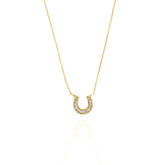 18ct Gold Equestrian Dazzling Diamond Horse Shoe Pendant