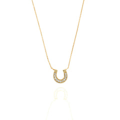 18ct Gold Equestrian Dazzling Diamond Horse Shoe Pendant