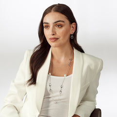 Sterling Silver Equestrian 12mm Horse Bit and Pearl Necklace