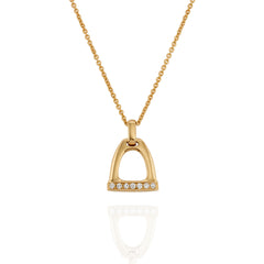 18ct Gold Horse Stirrup Diamond Pendant