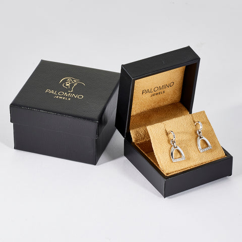 18ct Gold Diamond Horse Stirrup Earrings