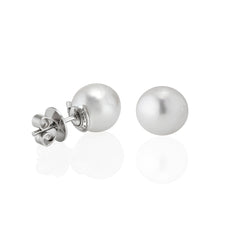 Sterling Silver Equestrian Pearl Earrings