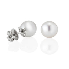 Sterling Silver Equestrian Pearl Earrings