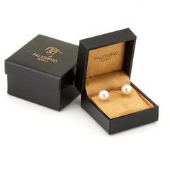 Sterling Silver Equestrian Pearl Earrings