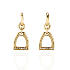 18ct Gold Diamond Horse Stirrup Earrings