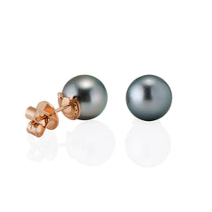 18ct Rose Gold Tahitian Pearl Equestrian Earrings