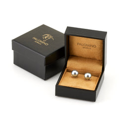 18ct Rose Gold Tahitian Pearl Equestrian Earrings