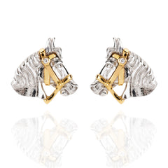 18ct Gold Diamond Equestrian Bridled Horse Earrings