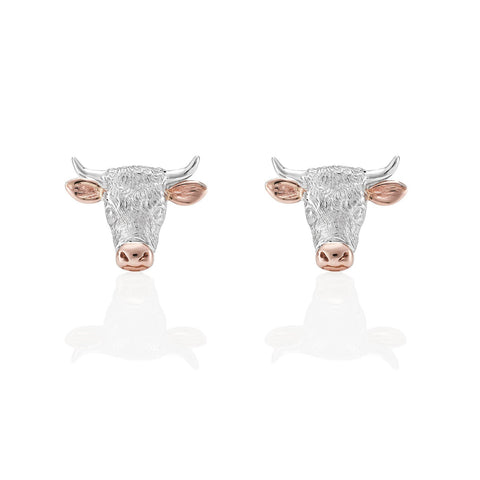 Two Tone 18ct Hereford Stud Earrings