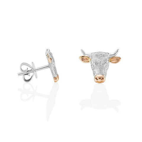 Hereford Stud Earrings in Two Tone 18ct White and Yellow Gold