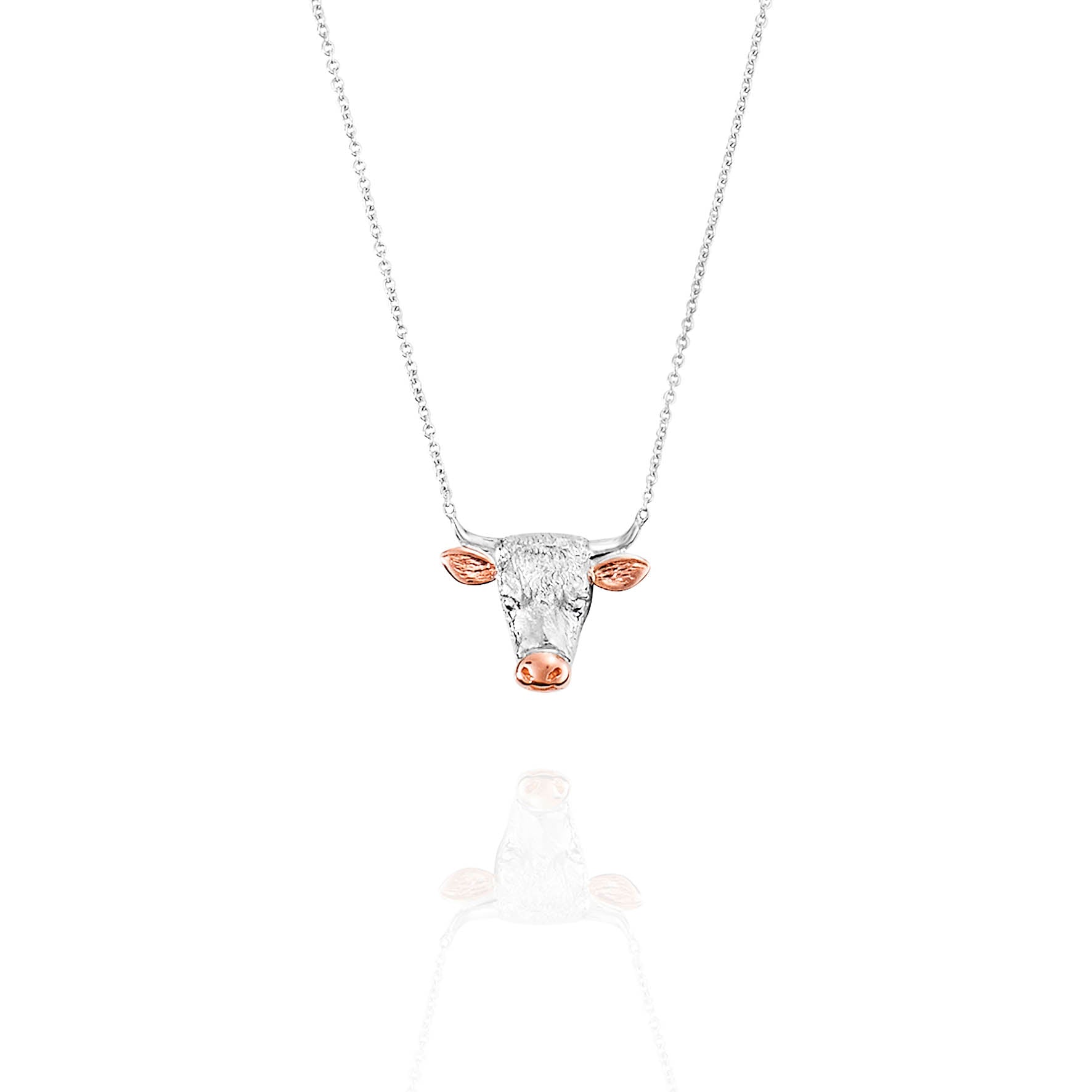 Hereford Pendant in Two Tone 18ct White and Rose Gold 