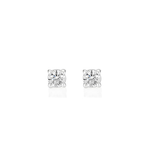 Palomino Solitaire Diamond Stud Earrings in 18 ct White Gold 0.30 ct