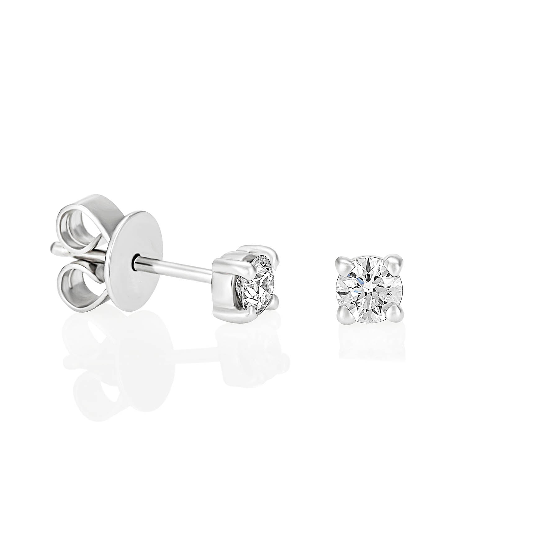 Palomino Solitaire Diamond Stud Earrings in 18 ct White Gold 0.30 ct