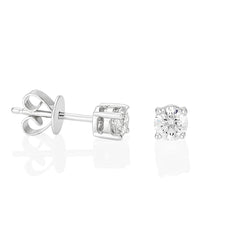 Palomino Solitaire Diamond Stud Earrings in 18 ct White Gold 0.50 ct